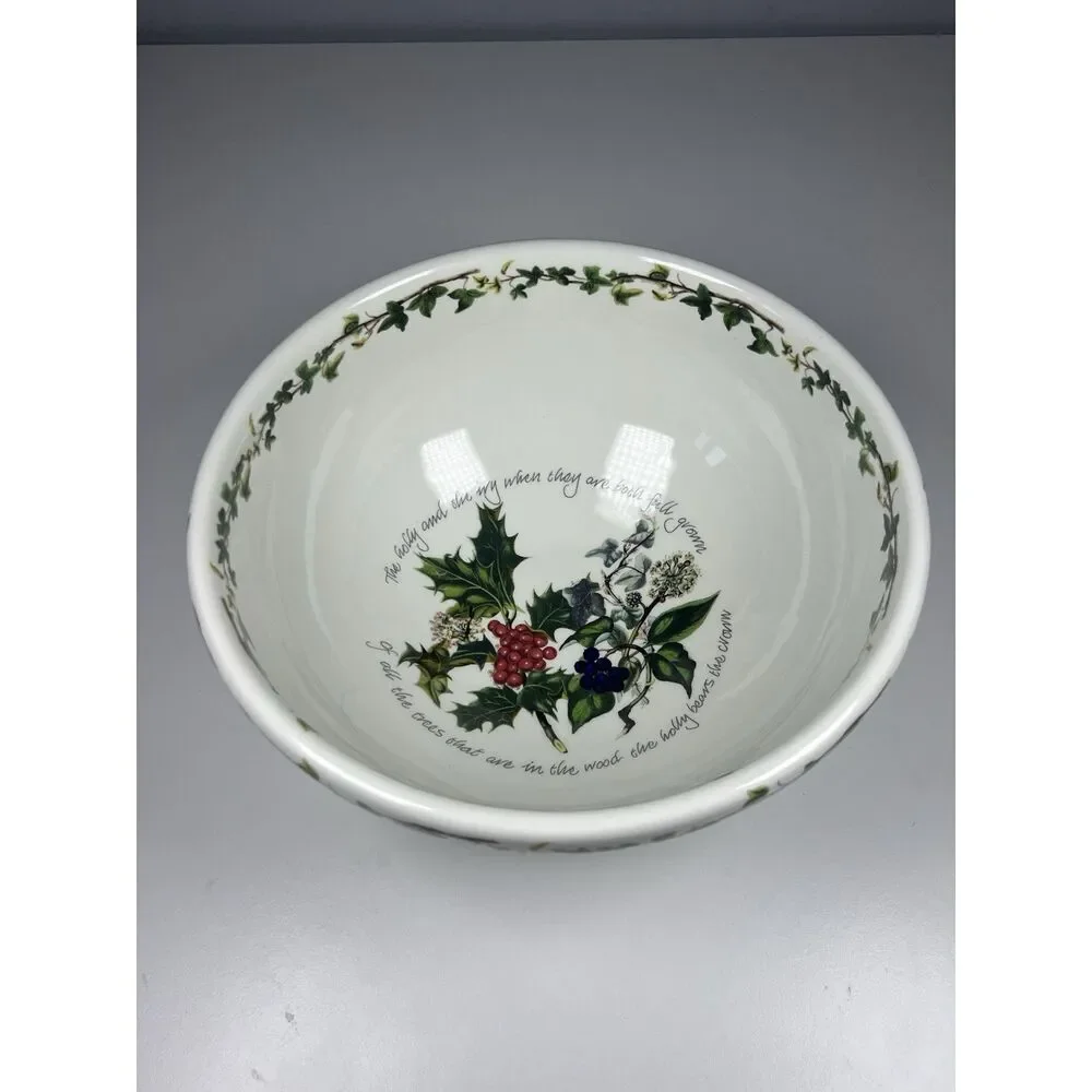 Portmeirion The HOLLY AND THE IVY Serving Bowl 9” Anwyl Cooper Willis Botanical